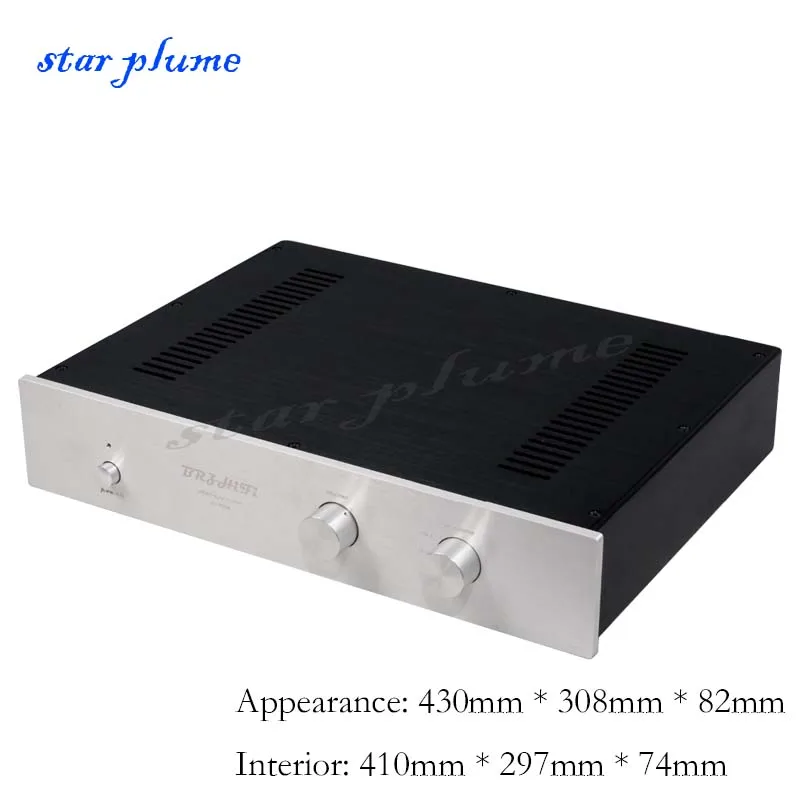 430*308*82mm 4308 All-aluminum Alloy Shell Power Amplifier Pre-chassis Aluminium Amplifier Chassis Enclosure Case DIY Shell