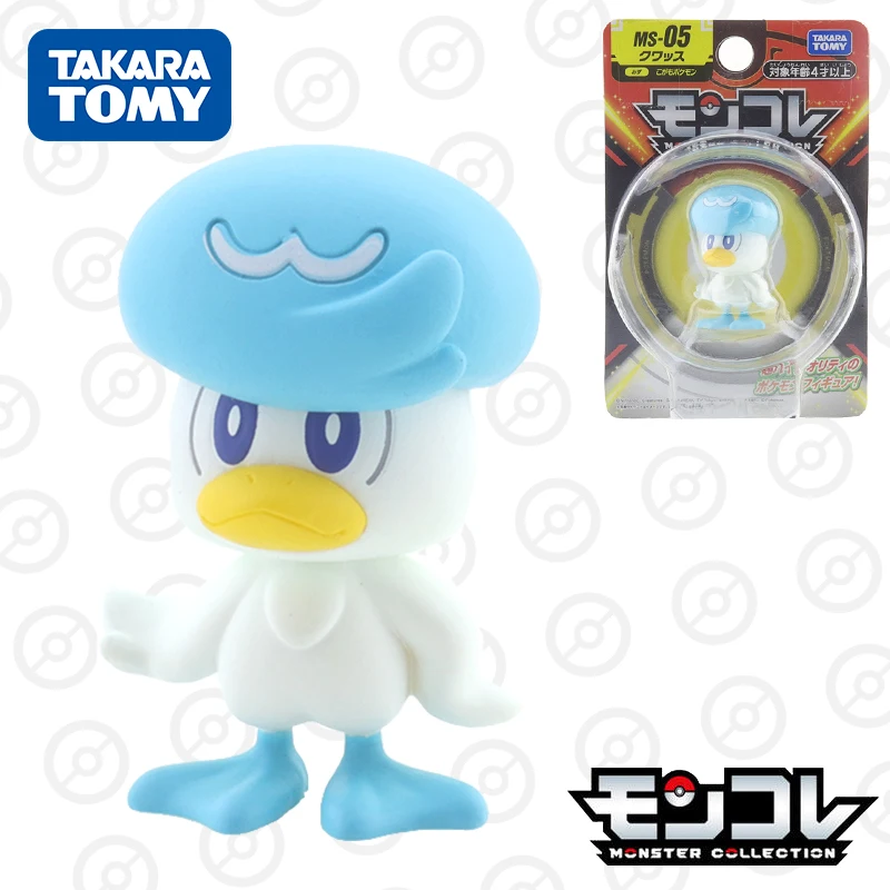 Takara Tomy Tomica Pokemon Pocket Monster Collection MS-05 Quaxly Mini Resin Anime Figure Kids Xmas Gift Toys for Boys