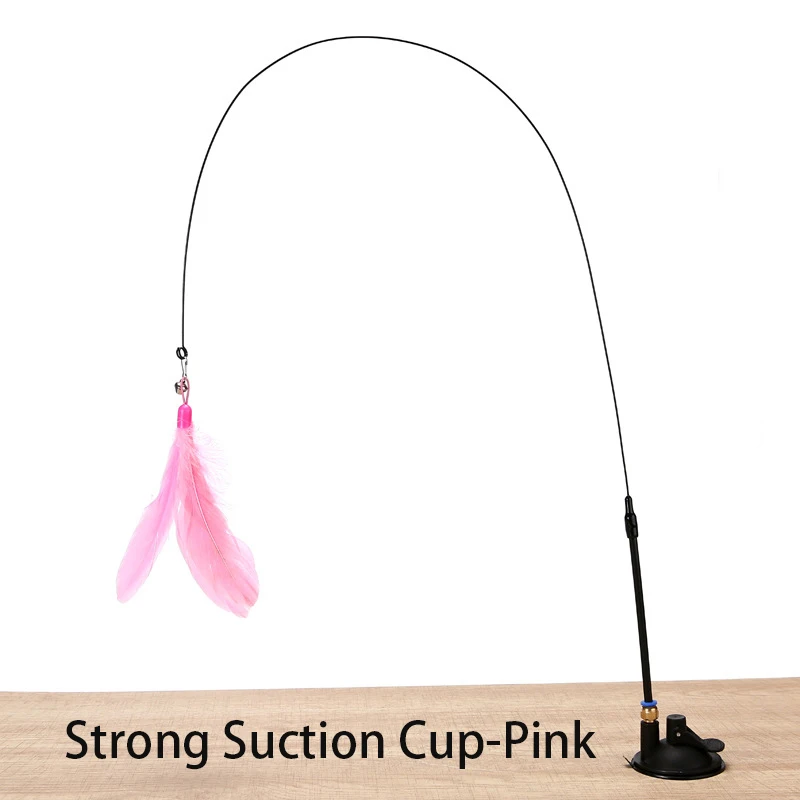 Interaktive Katze Spielzeug Handfree Katze Stick Kätzchen Spielen Teaser Zauberstab Spielzeug Saugnapf Feder Zauberstab Heimtierbedarf Simulation Feder