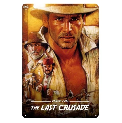 Póster Metálico de la Película Indiana Jones: La Última Cruzada, Letrero de Metal, Placa Decorativa
