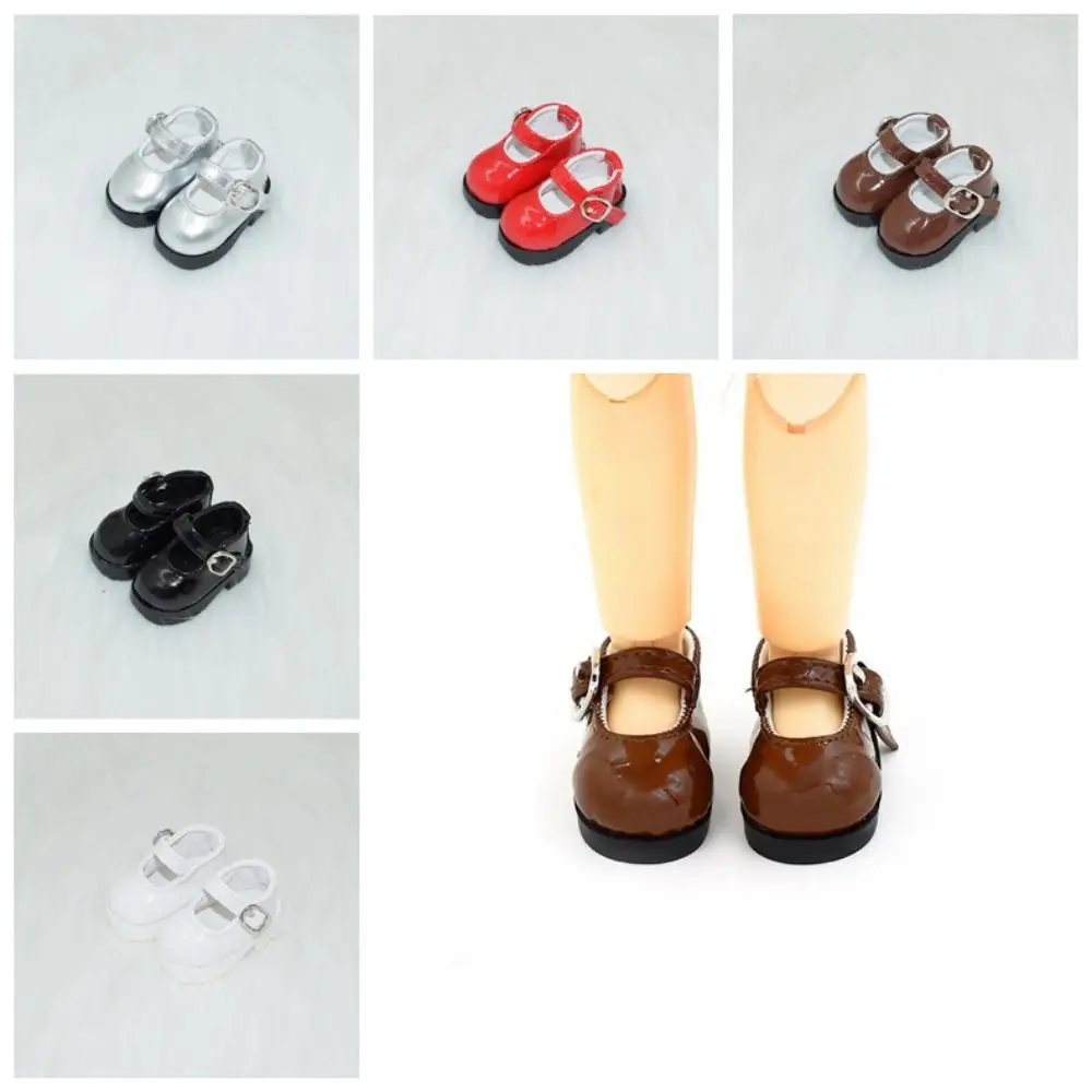 1 Pair Leather Shoes Doll Canvas Shoes Round Toe Mary Jane Shoes 1/6 Bjd Doll Shoes Casual 5cm Doll Mini Sports Shoes