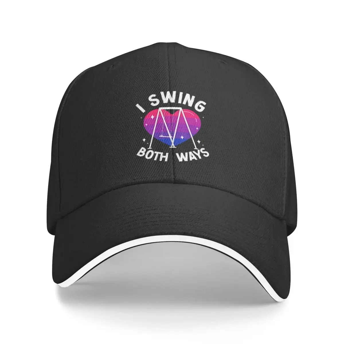 New Bisexual Bi Pride Flag Pun Swing I Swing Both Ways Baseball Cap Hat Man Luxury New In The Hat custom hats Men's Cap Women's