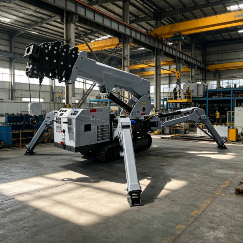 Customized 1.2Ton Diesel Powered Hydraulic Spider Crane Mini Crawler 7m Radius Lifting Glass CE Certified Best Price Sale