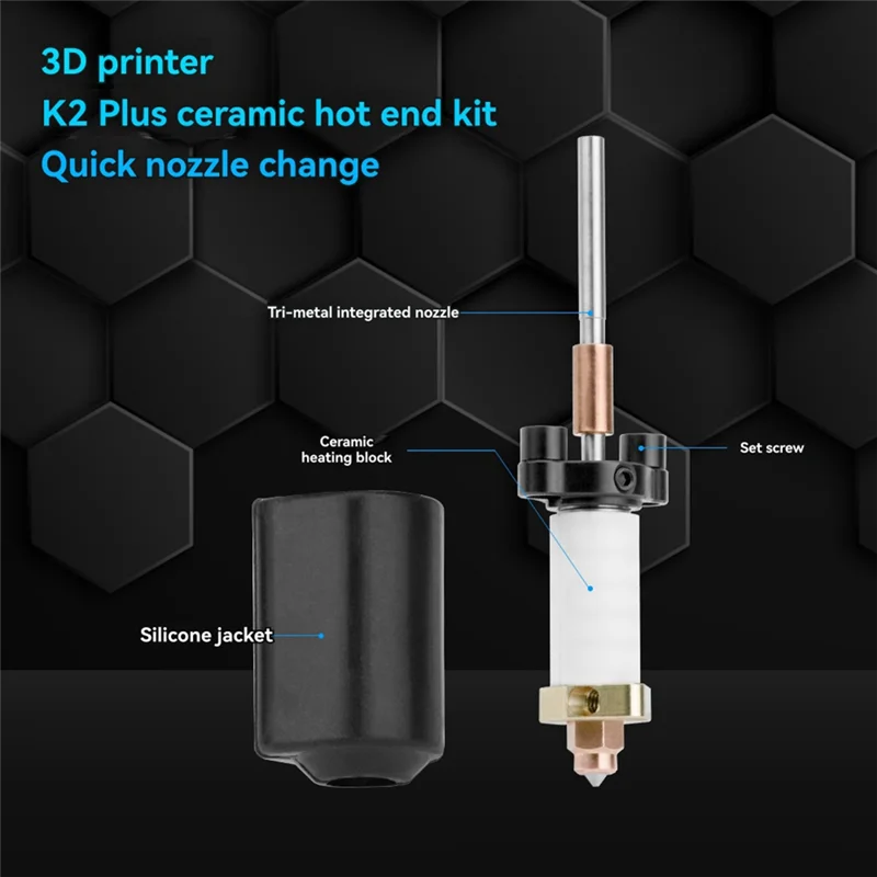 

N09R- Heating Block Kit Forcreality K2 Plus Quick-Swap Nozzle 350°C High Temperature 3D Printer Accessories Fork2p
