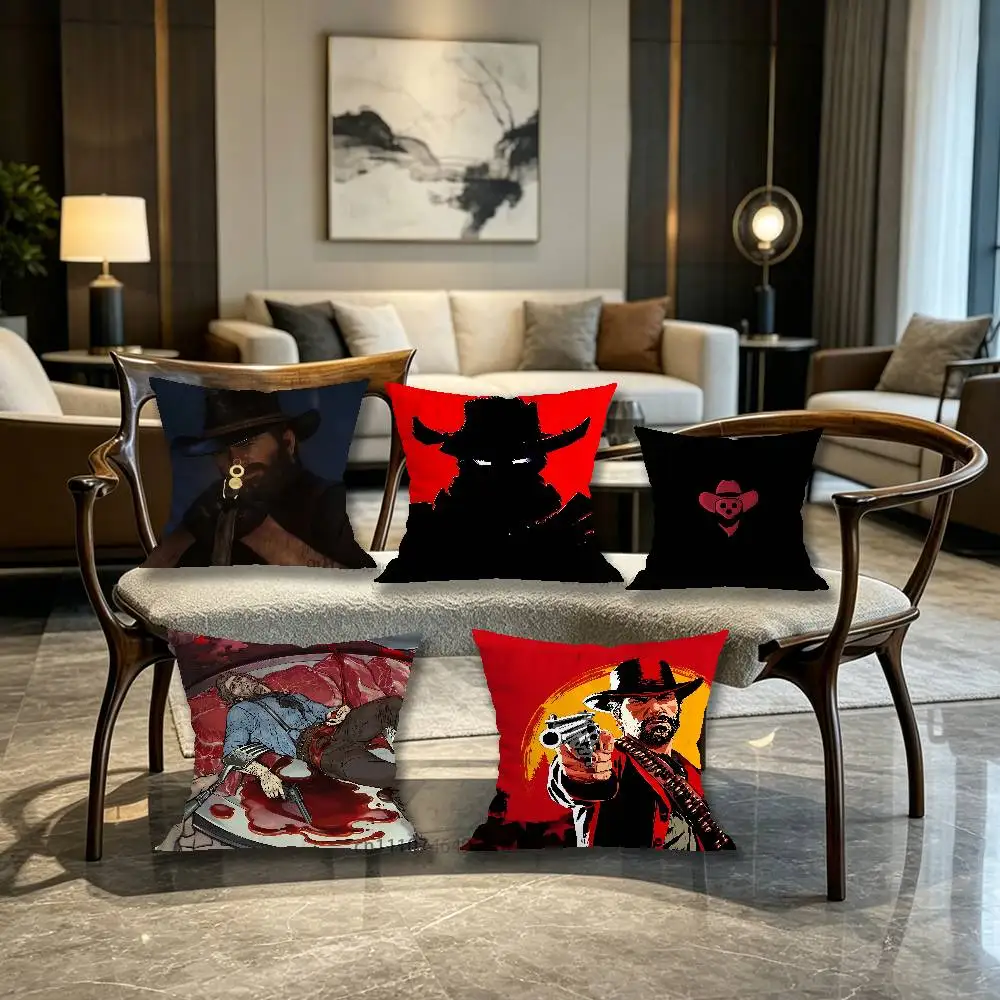 Coussin décoratif R-Red D-Dead Redemption Morgan RDR2 pour canapé, siège, chaise, décoration moderne pour la maison, coussin imprimé