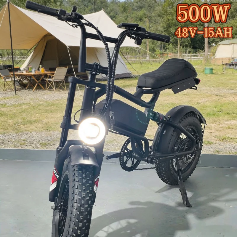 

16-дюймовый электрический мотоцикл, двигатель 500 Вт, съемная батарея 48В 15Ач, молодежный электровелосипед, с пружинной амортизацией, электровелосипед для взрослых.