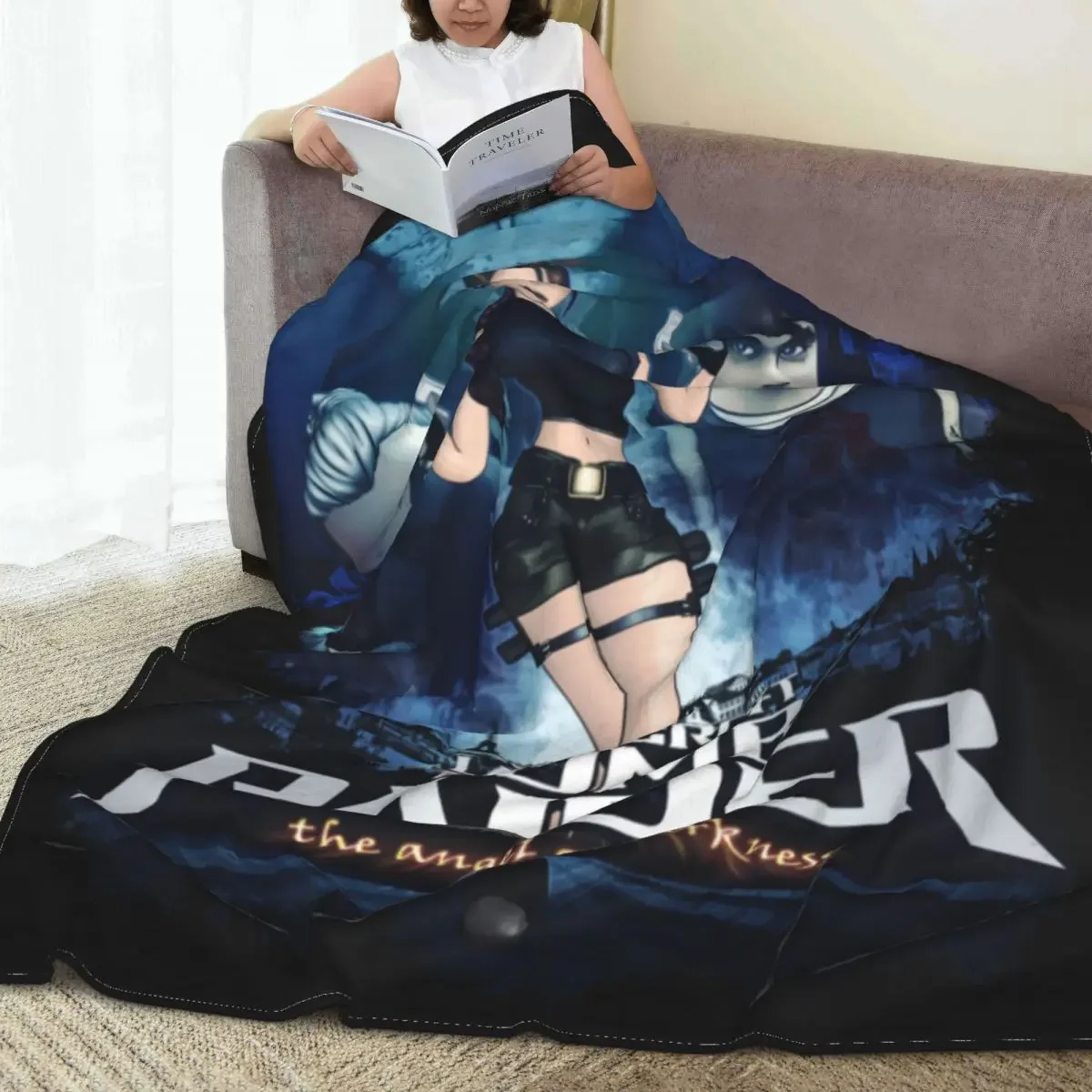 قبر رايدر-بطانيات رمي الصوف للمنزل ، ملاك الظلام ، لارا لعبة المغامرة ، رمي رهيبة ، أغطية السرير ، 150x125cm