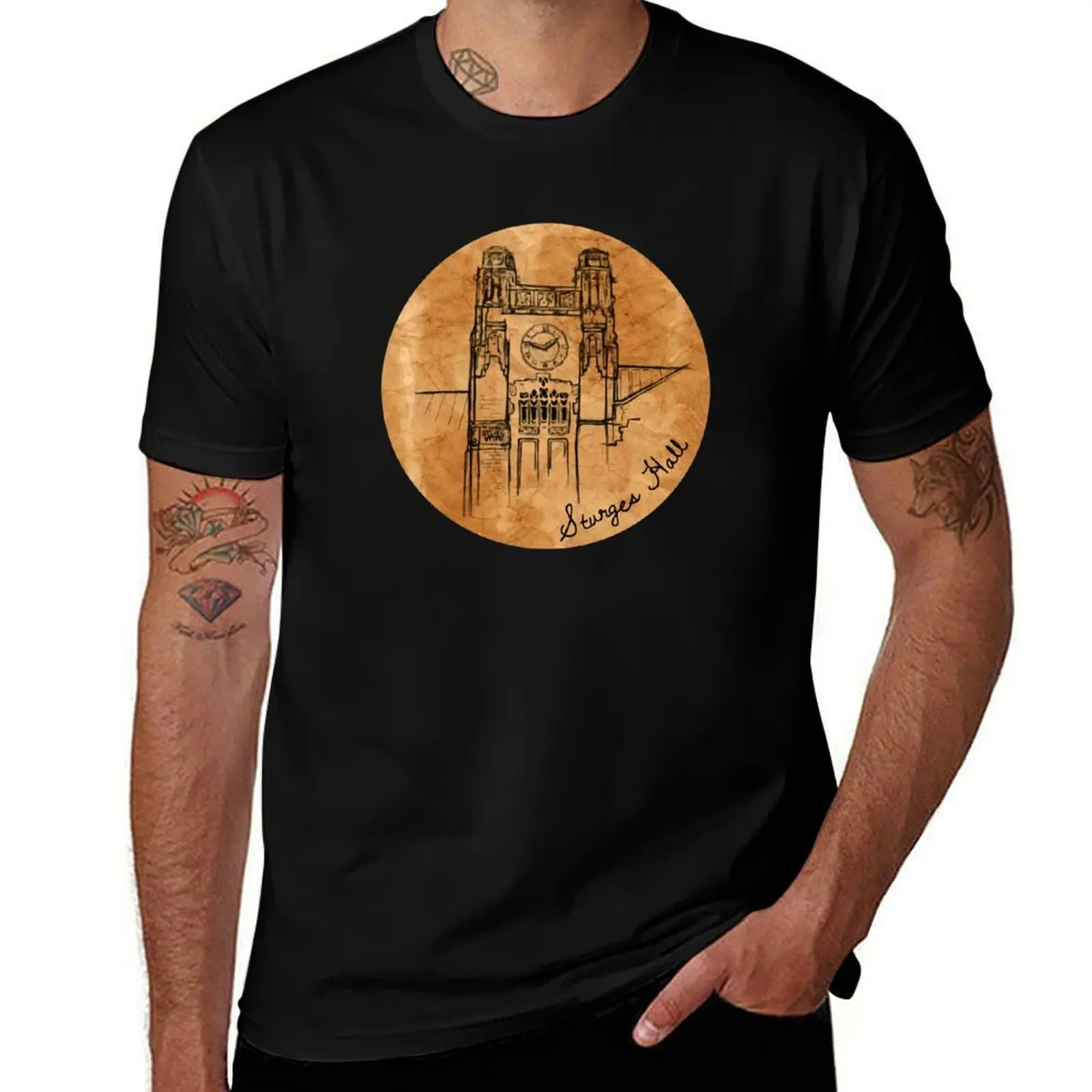 Sturges Hall Emblem SUNY Geneseo T-Shirt Big and Tall Basic Tee Shirt T-Shirt