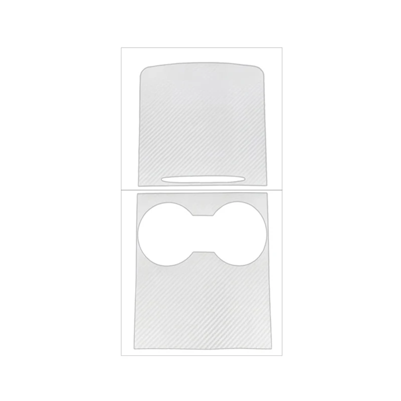 White Carbon Fiber Pattern Center Console Panel Film for Tesla 2021-23 Model 3/Y – Carbon Flash Dashboard Cover Sticker - view 6