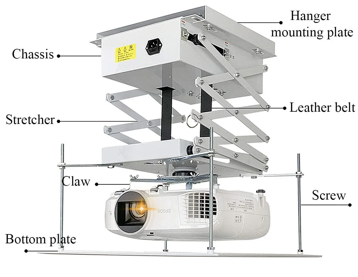 1m / 1.5m / 2m /3m RS232 center control running distance motorized projector mount concealed ceiling mount projector lift