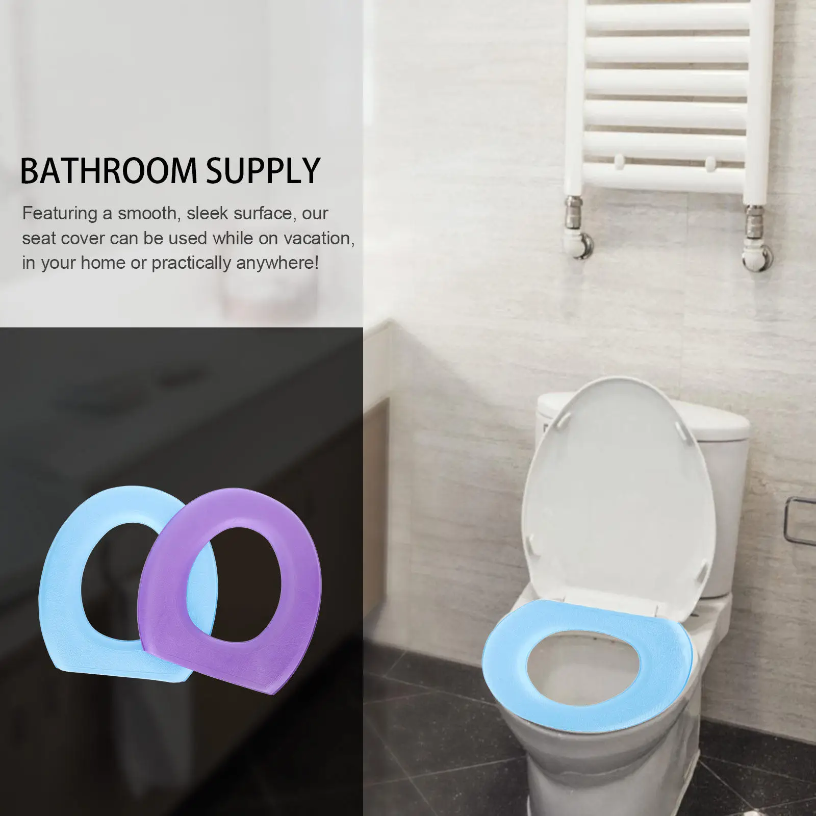 

2Pcs Thicken Eva Toilet Mat Waterproof Washable Bathroom Supply Soft Smooth Surface Toilet Cushion Bathroom Supply