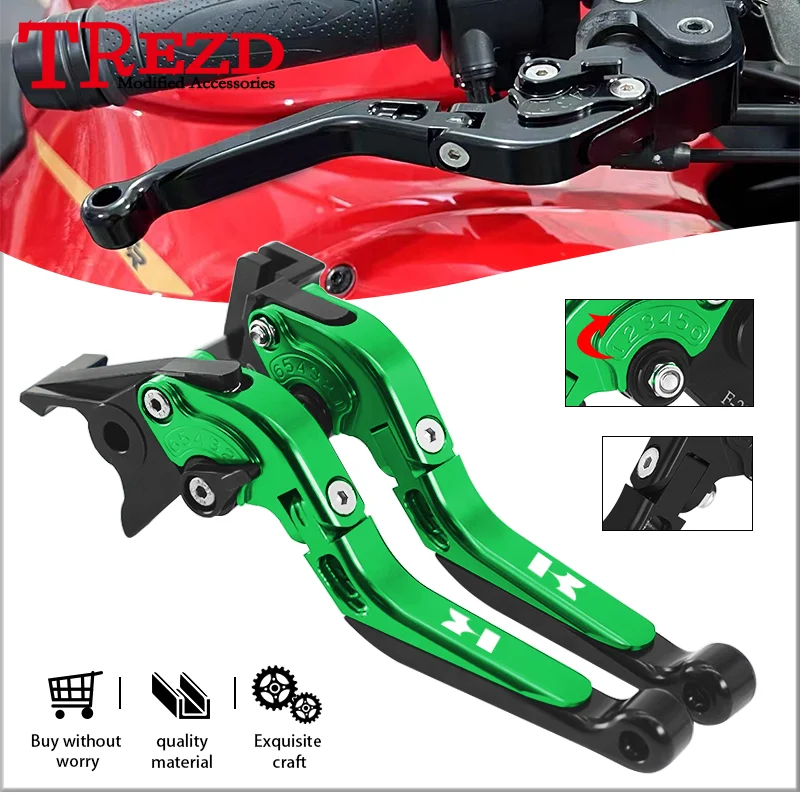 2024 For Z650 650RS Z900 ZX-25R VERSYS650 1000 NINJA650 VULCANS Motorcycle CNC Extendable Handle Bar Folding Brake Clutch Levers