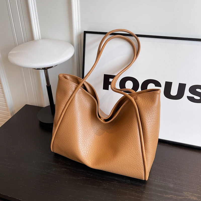 Weiche Leder frauen Tasche Hohe Kapazität Schulter Frauen Tasche Einfache Einfarbig Handtasche Geldbörse Weibliche Top-Griff Tasche Büro handtasche – Detail 6