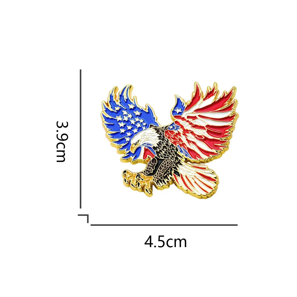 Weißkopfseeadler Amerikanische Flagge Emaille-Brosche USA Patriot Unabhängigkeitstag Feier Anstecknadel Nationaler Stolz Abzeichen Schmuck Geschenk – Detail 2