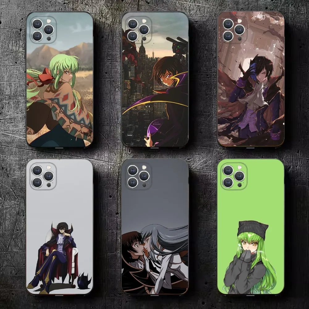 Code G-Geass Lelouch Phone Case For iPhone 16,15,14,13,12,11,Plus,Pro Max,XS,X,XR,SE,Mini,8,7 Soft Silicone Black Cover