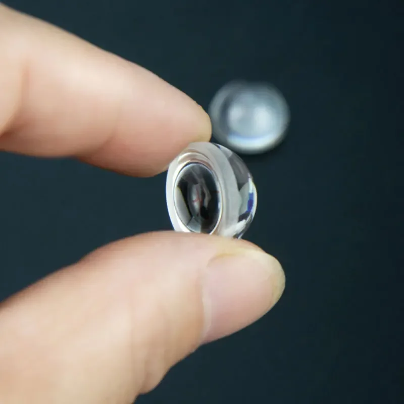 2PCS 15mm Diameter 10mm Focal Length 8mm Height Optical Glass Convex Lens Hemispherical Meniscus LED Concave-convex Lens