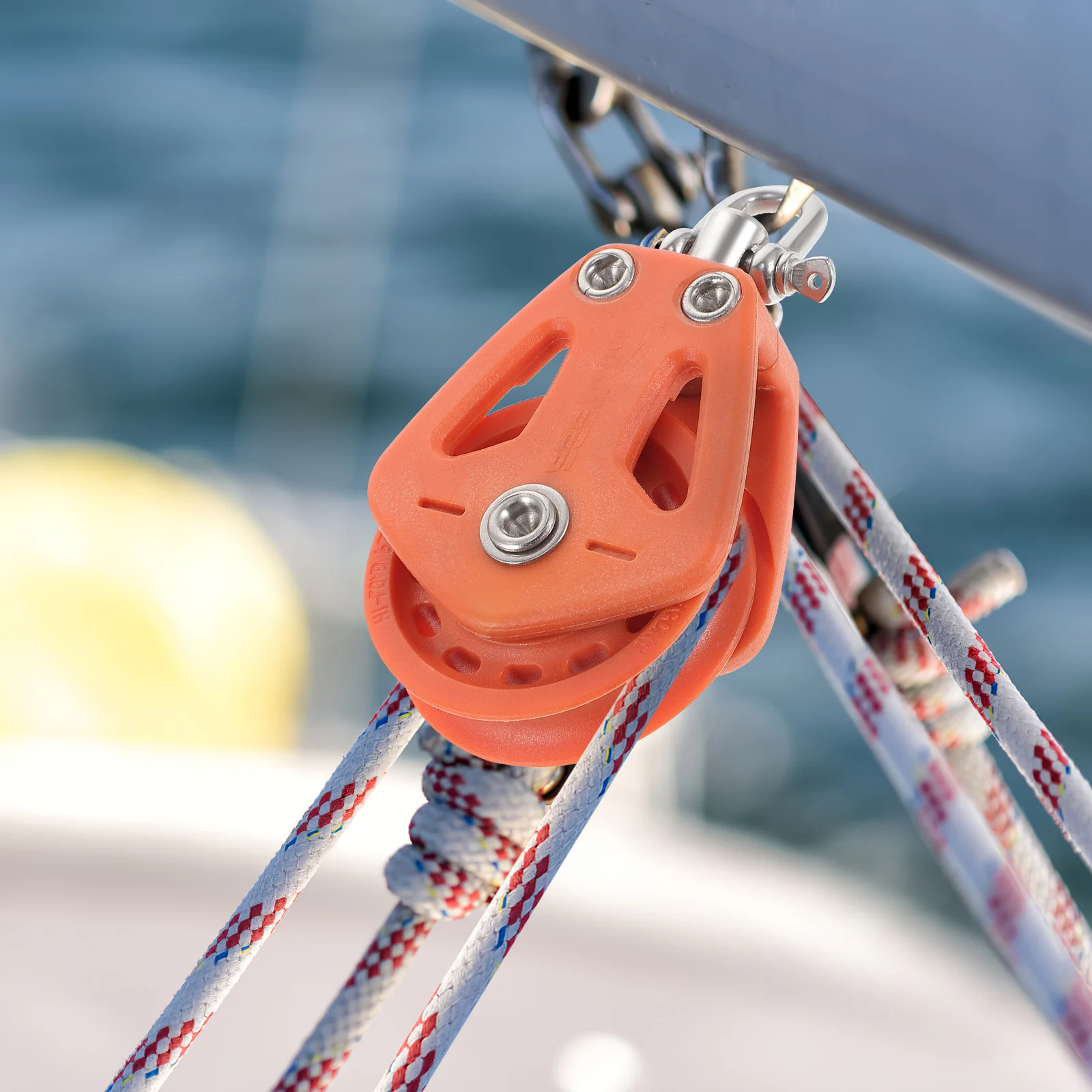 Sailing Pulley Pontoon Accessories Single Crane Lifting Wheel Boat Accessory Sailboat Tool Block Double Nylon Swivel for Roller