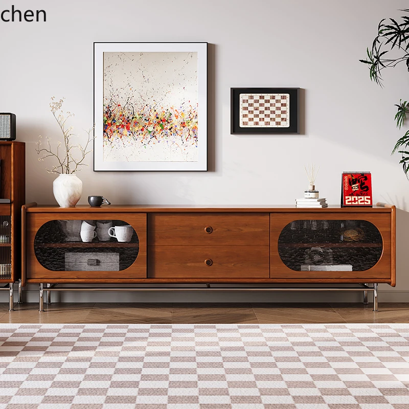

QZT solid wood living room TV cabinet against the wall storage cabinet