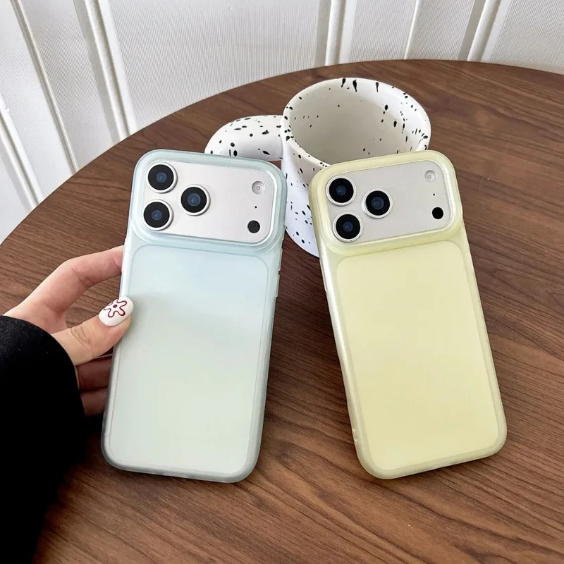Luxury Transparent Candy Color Case For iPhone Air 18 17 16 15 14 13 Pro Max Plus 16E Clear Matte Silicone Soft Cover Shell