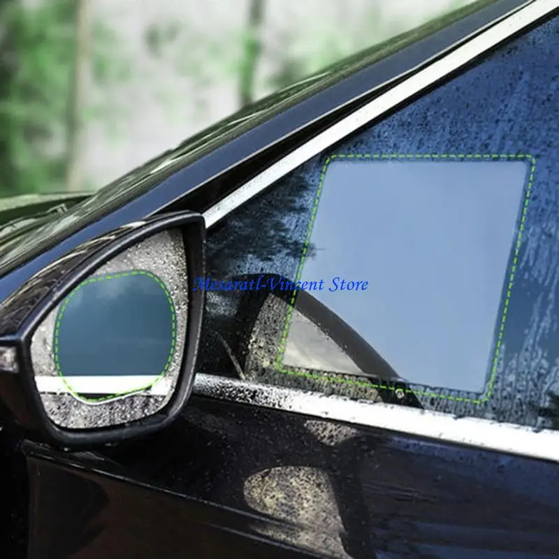 A70F 2 Pcs Car Side for Windows Mirror Rainproof Film Anti-Fog Clear Protective
