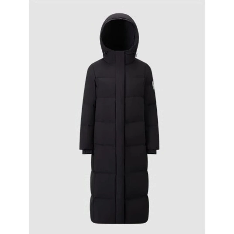 Chericom Langer Daunenmantel für Damen, solide Kapuze, langärmelig, Entendaunenjacke, warm, schwere, winddichte Mäntel, modisch, Y309103Y