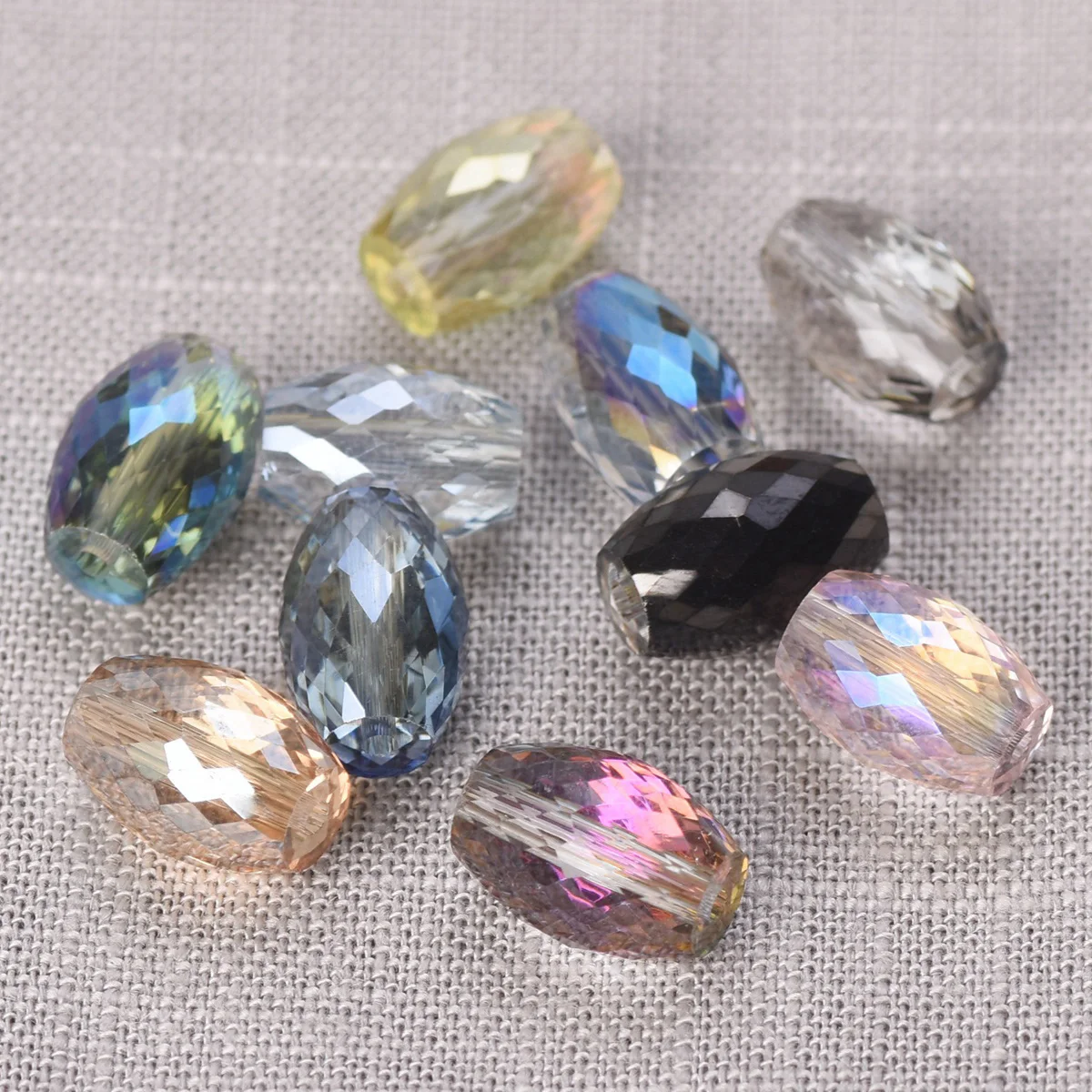 10pcs 10x6mm 12x8mm Oval Cylinder Faceted Cut Crystal Glass Loose Crafts Beads for Jewelry Making DIY - Image 2