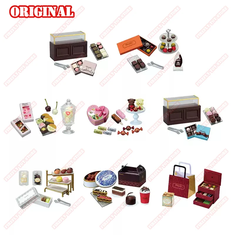 Originele animatiespel Randapparatuur Miniatuurscène Speelgoed Prtit Chocolaterie Gacha Anime Action Model Figures Collection