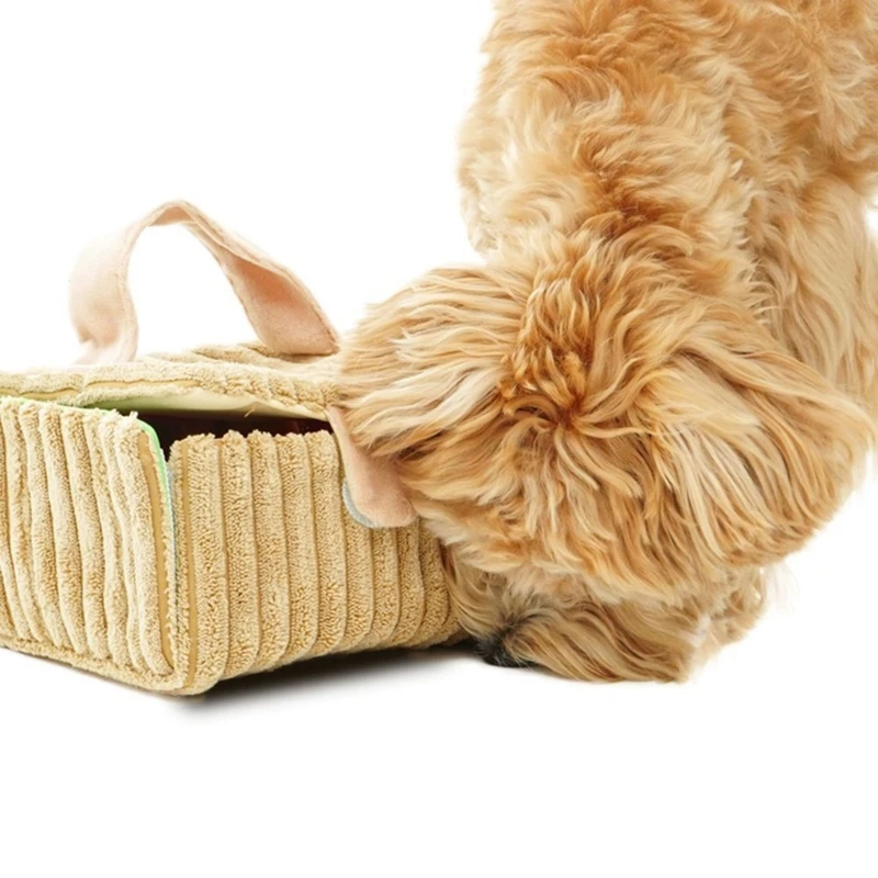 KX4B Dog Plush Toy Snuffle Interactive Hide and Seek Foraging Squeak Chew Toy Sniffing Pad Relieving Stress
