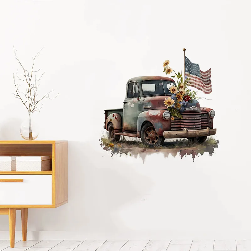 American Trucks Sticker Living Room sofa background decoration wallpaper for Home Decor  Wall Sticker Room Art Decals M879