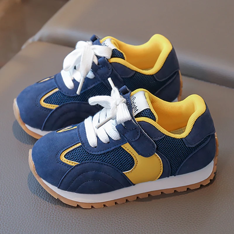 

PU Leather Sport Shoes For Children 2025 Trend Fashion Boy's Girl's Running Shoes Anti-slippery Teenager Kid's Sneakers