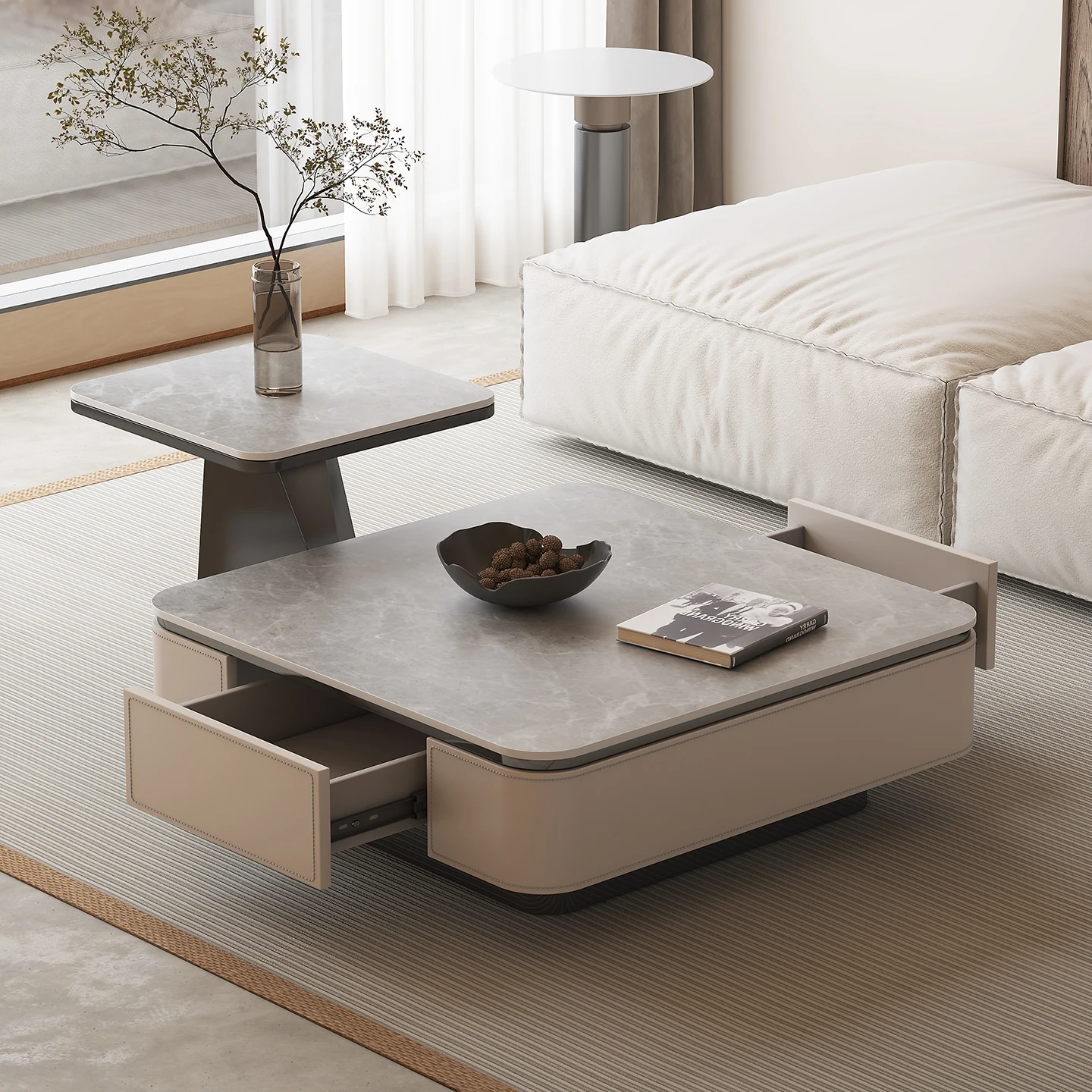 Italian Minimalist Coffee Table Luxury Slate
