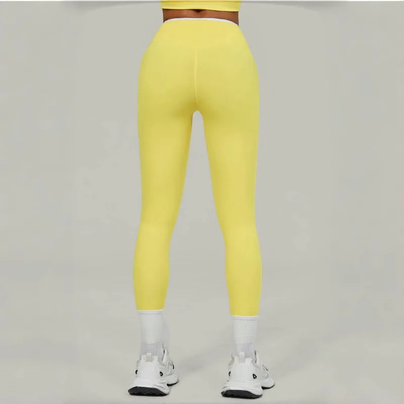 سراويل اليوغا النسائية عارية التجفيف السريع الورك رفع عالية الخصر السراويل الرياضية المتقاطعة في الهواء الطلق عارضة اللياقة البدنية تشغيل السراويل #2