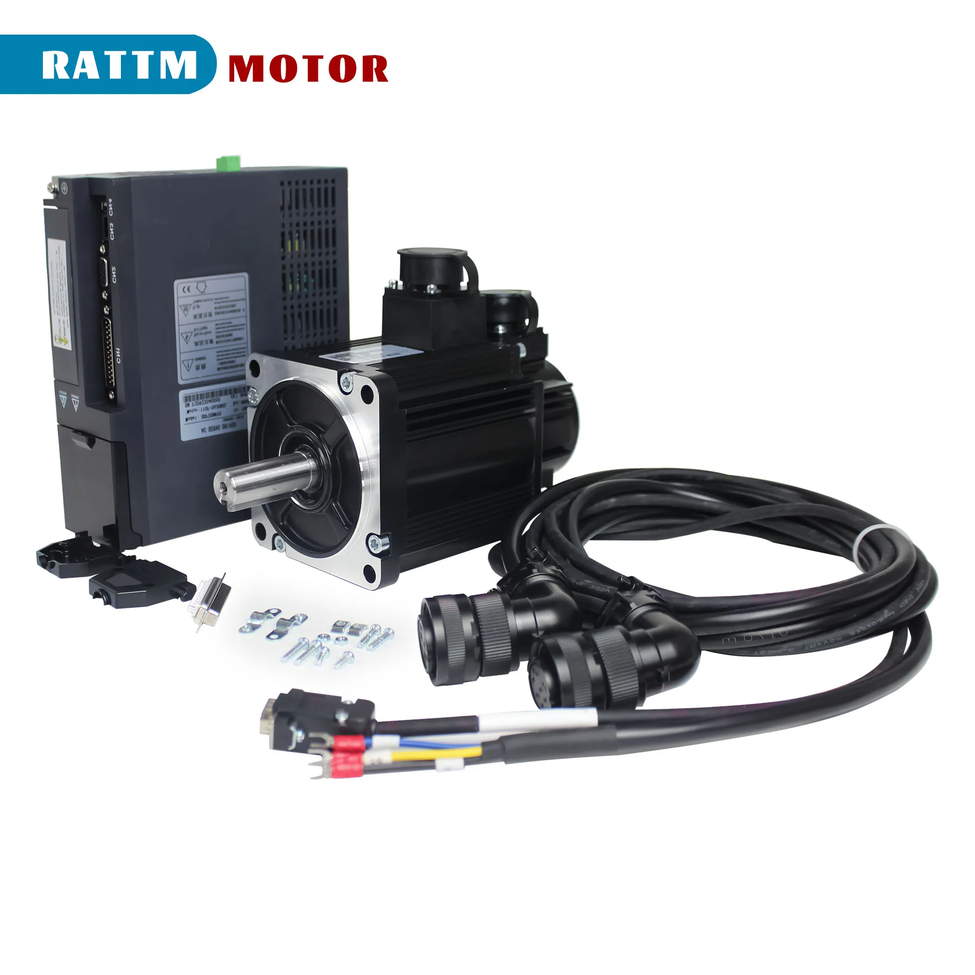【 EU 】1800W 1.8KW AC Servo Motor Kit 220V Magnetic Encoder 5.73Nm 4000RPM No Brake CNC Controller Kit