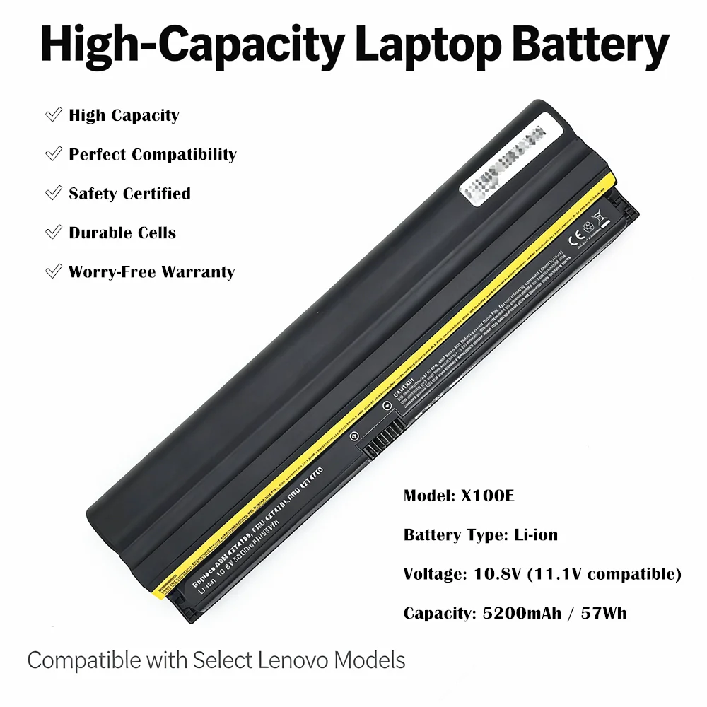 X100E Laptop Battery For Lenovo ThinkPad X100E、X120E、Edge E10  57Y4558 57Y4559 42T4785