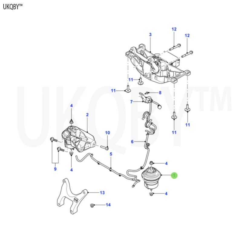 Ja gu ar X F 2009-2015 La nd Ro ve r C2Z13435 engine mount