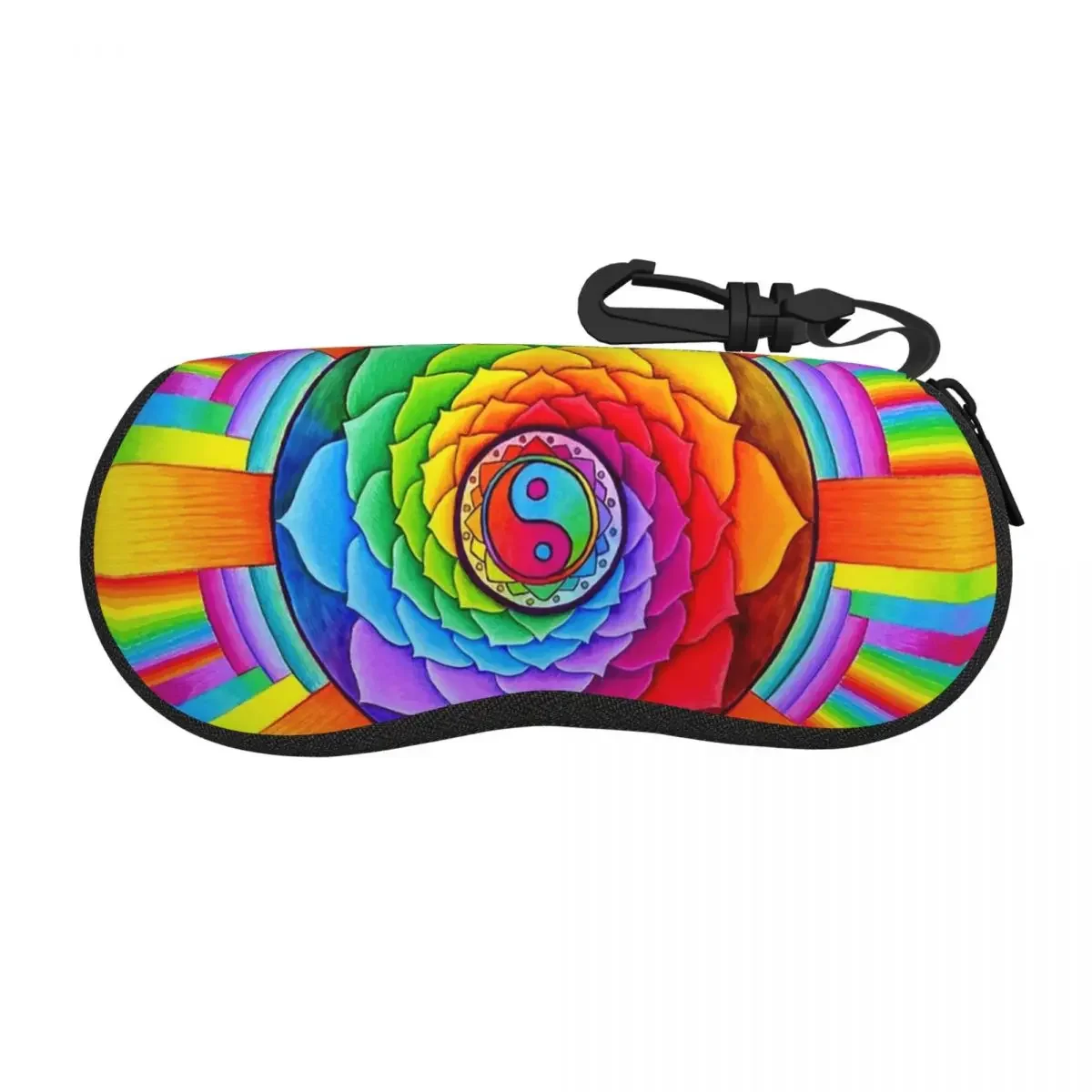 Rainbow Psychedelic Mandal Shell Glasses Case Protective Sunglasses Box Women Men Soft Eyeglass Bag Pouch