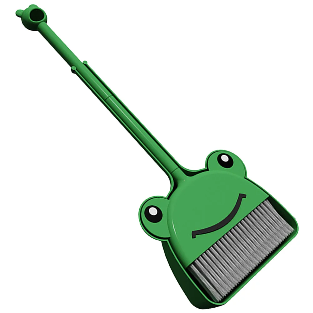 1 مجموعة مجموعة تنظيف الأطفال مكنسة ومجرفة تصميم صغير مدمج حواف آمنة شعيرات لطيفة للغاية للأرضيات الصلبة التظاهر #3