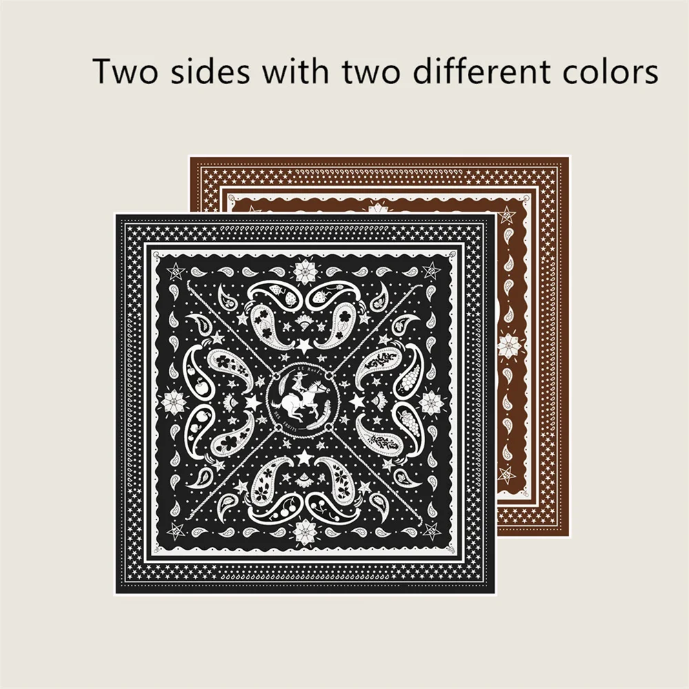 2025 neue Hand Gerollt Twill Seide Schal Frauen Mode Doppel Seite Gedruckt Platz Schals Wraps Echarpes Foulards Femme Hijab 53 CM – Detail 2