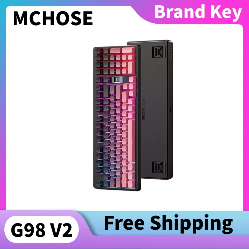 

MCHOSE G98 V2 Wireless Mechanical Key Three-Mode Connection Volume Adjustment Knob Hot Swap HUB Drives Gaming Keyboard
