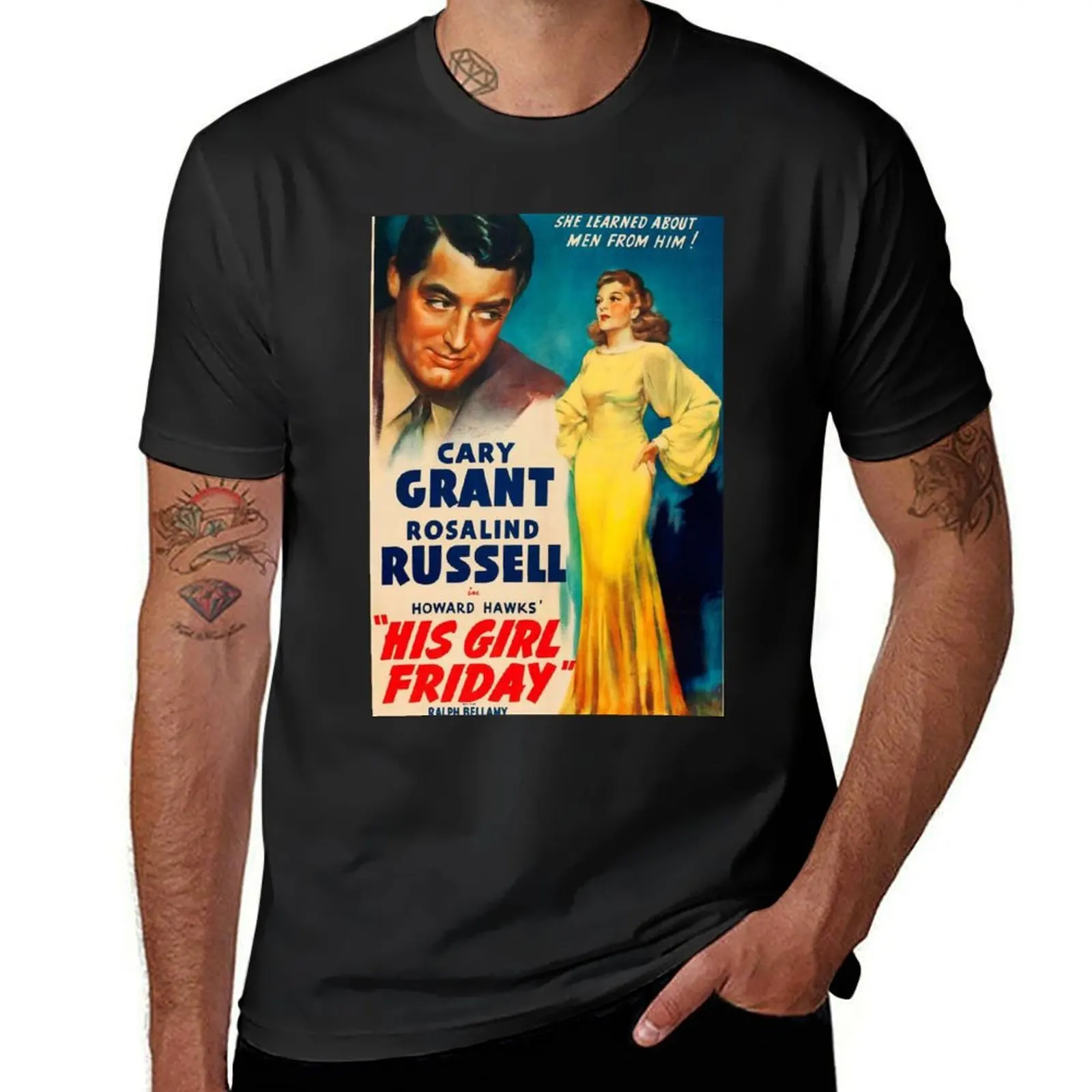 

Vintage Cary Grant Movie Poster T-Shirt oversizeds plain oversized t shirts for men