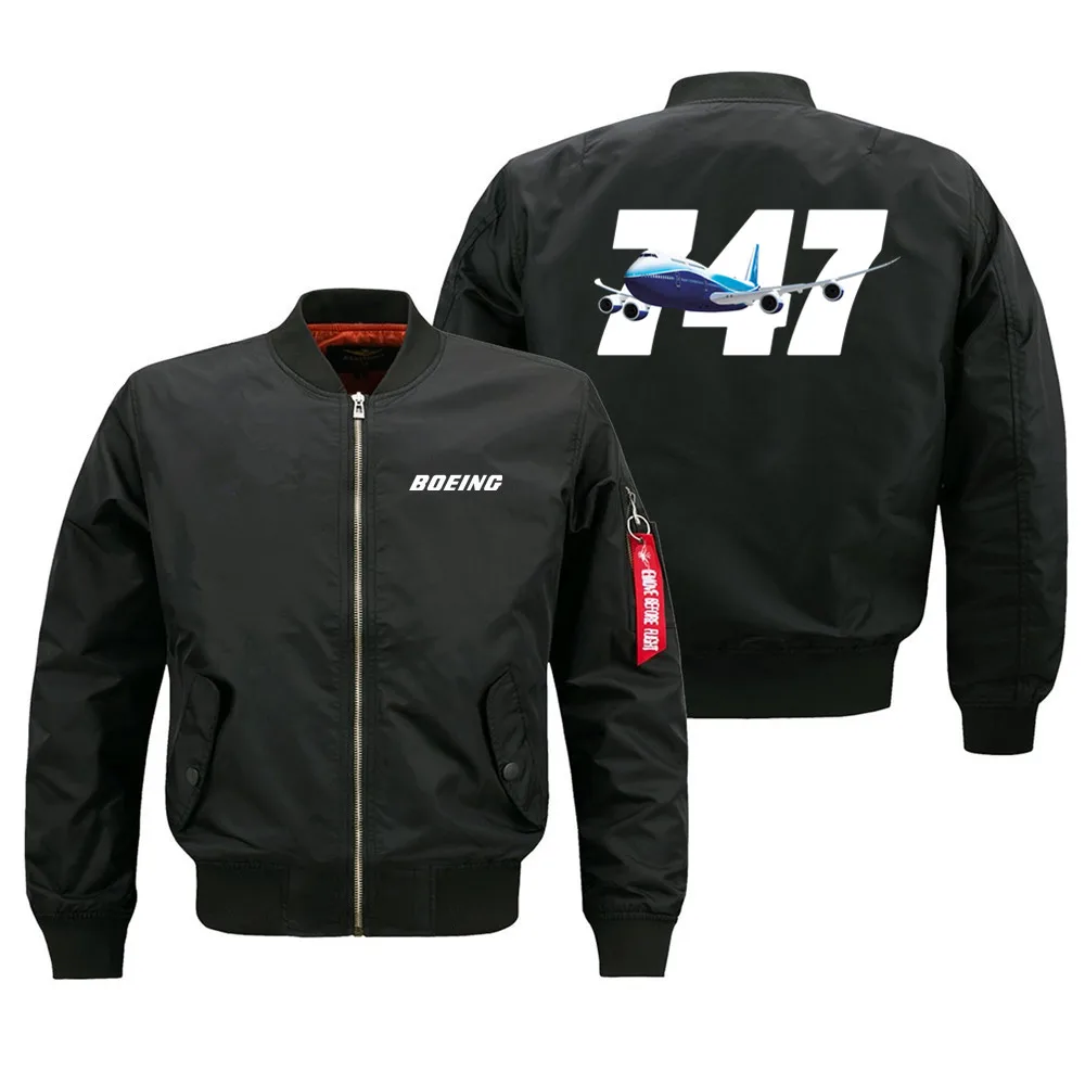 

Super Boeing 747 Flight Aviation Pilots Men Ma1 Bomber Jacket Windproof Military Outdoor Baseball Coats