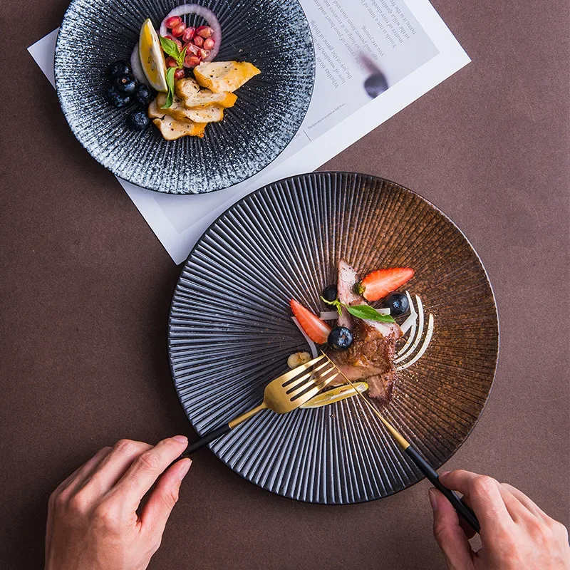Creative Tableware Western Plates Ceramics Dinner Plates Practical Kitchen Japanese Steak Disc Household Cuisine Spaghetti