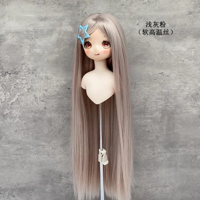 Doll's Wig for 1/3 1/4 1/6 Bjd Doll Long Hair with Bangs Soft High Temperature Silk Smooth Girl Toys Doll Accessories,no Doll