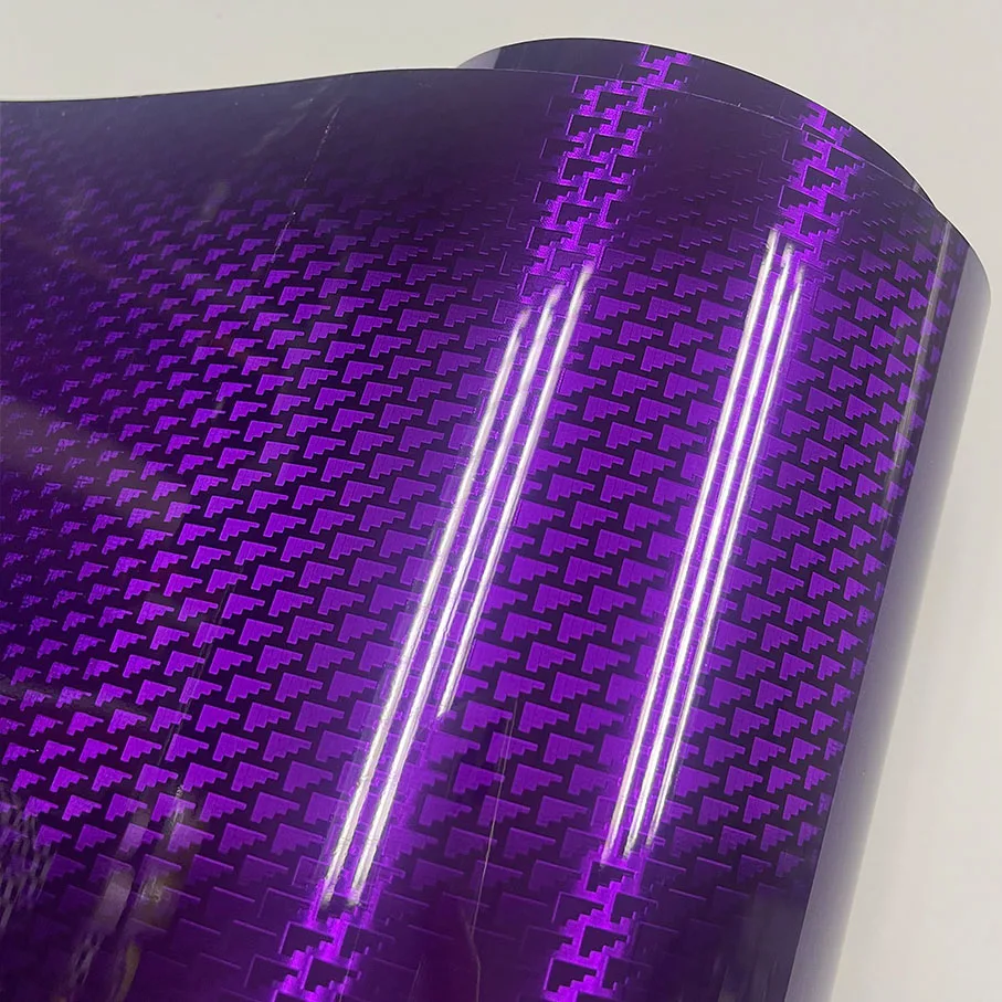

High Glossy Purple Aircraft Pattern Plated Carbon Fiber Bon Film Car Wrap Vinyl Sticker for Car Tuning Stickers Adhesive Decal
