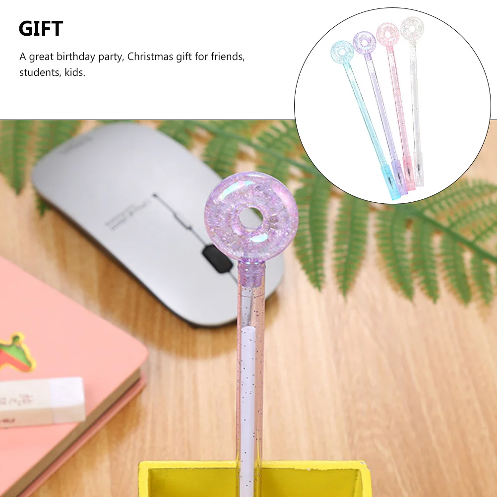 

8pcs Donut Neutral Pen Colored Doughnut Shaped Gel Ink Pen Gel Pens Cartoon Creative Stationery Gifts