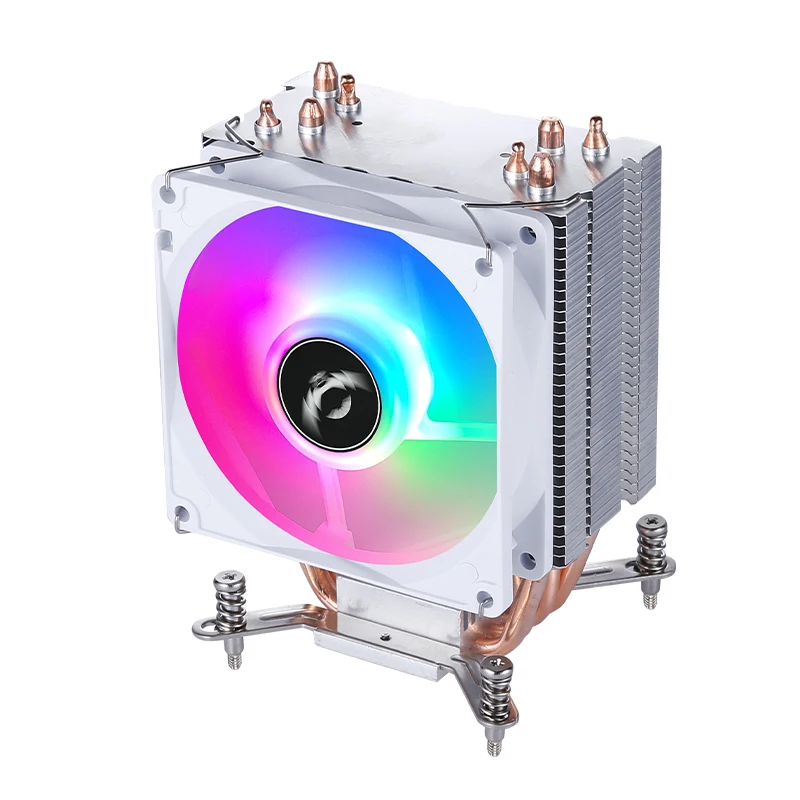 QiuzAim PC Tower Type Radiator x79 x99 Processor Air-Cooled White cpu cooler Fan mute 4 Heat Pipe install LGA2011 e5 2066 2099