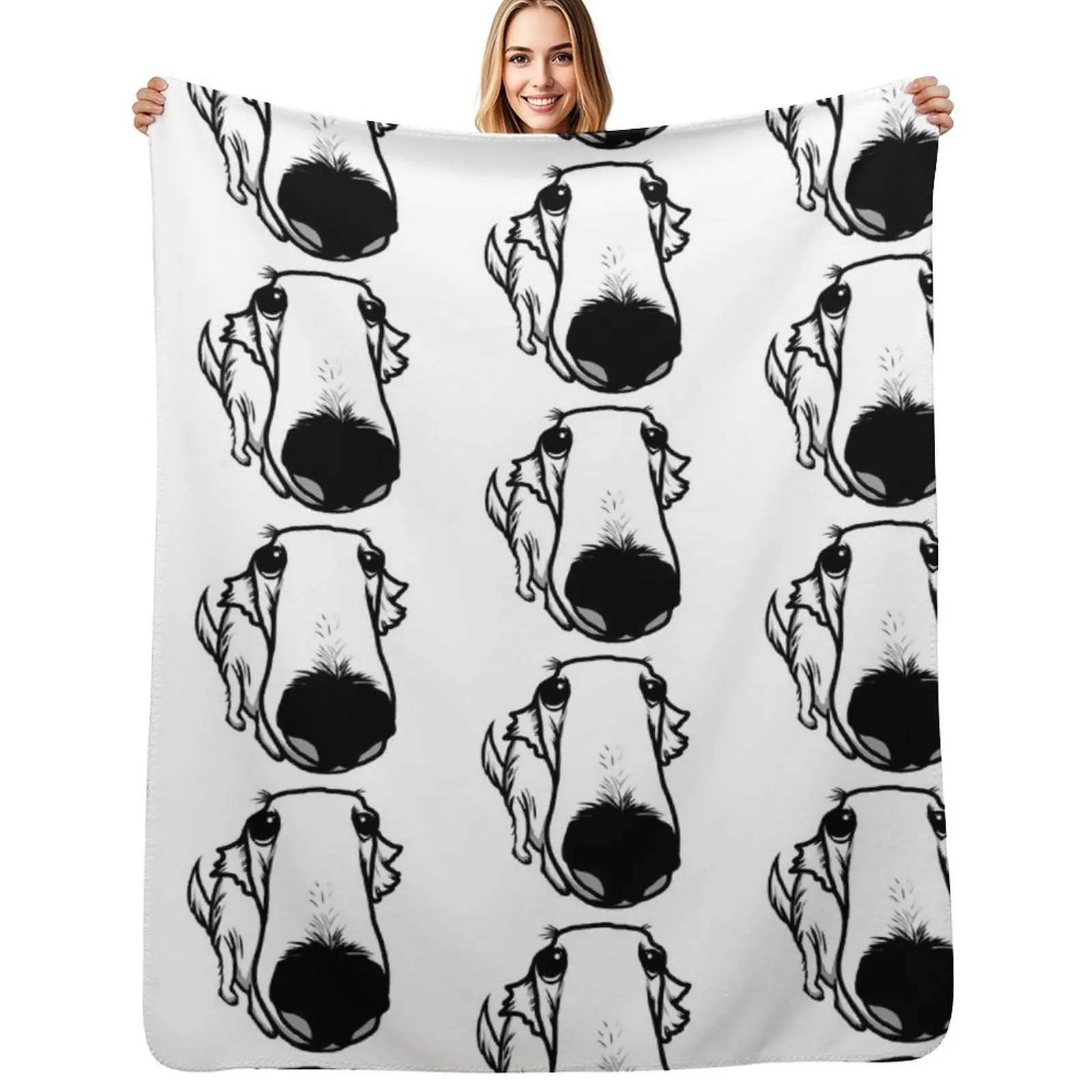 

Cute Borzoi, Long Faced Dog Throw Blanket Luxurious Soft Fuzzy Blanket for Sofa Bed