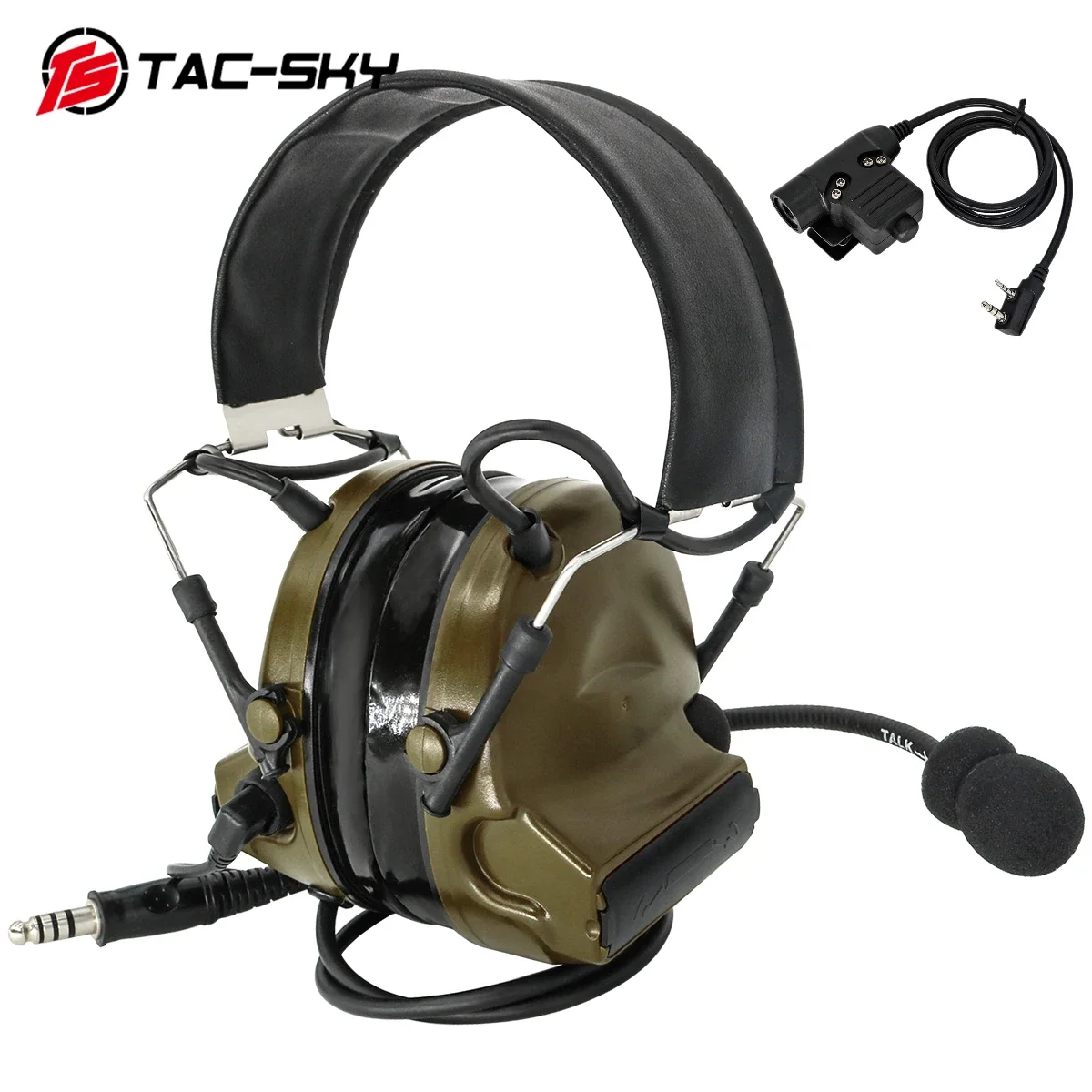 

TS TAC-SKY COMTAC II Tactical Headset Noise Canceling Pickup Airsoft Sport Shooting Headset + U94 PTT