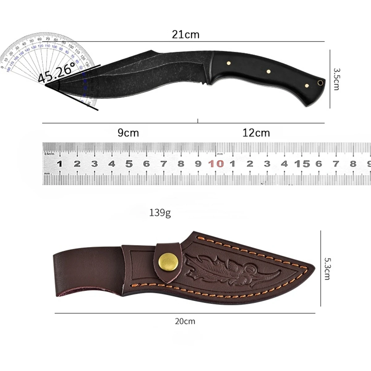 Outdoor mountaineering sharp straight knife fishing carry a knife with a straight knife