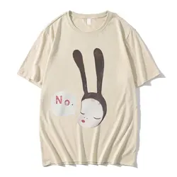 Yoshitomo Nara Bunny Girl No Graphic Tshirt Summer Unisex Fashion Art Aesthetic Trend T-shirt Men's Casual Oversized T Shirts